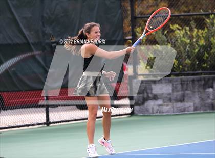 Thumbnail 3 in NCHSAA Women's Tennis Doubles 3A Championship - Day 1 photogallery.
