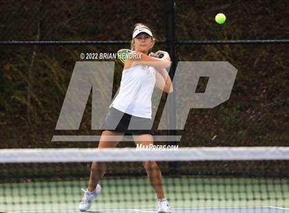 Thumbnail 2 in NCHSAA Women's Tennis Doubles 3A Championship - Day 1 photogallery.