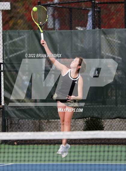 Thumbnail 3 in NCHSAA Women's Tennis Doubles 3A Championship - Day 1 photogallery.