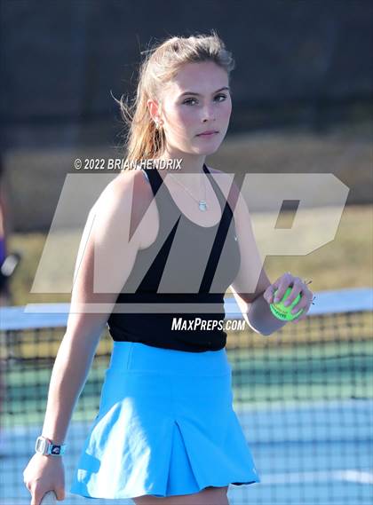 Thumbnail 3 in NCHSAA Women's Tennis Doubles 3A Championship - Day 1 photogallery.
