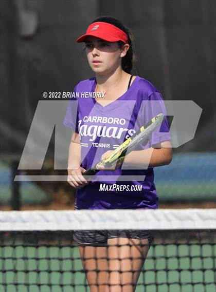 Thumbnail 3 in NCHSAA Women's Tennis Doubles 3A Championship - Day 1 photogallery.