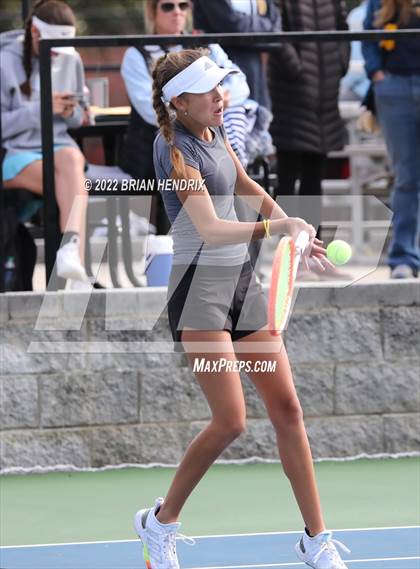 Thumbnail 3 in NCHSAA Women's Tennis Doubles 3A Championship - Day 1 photogallery.