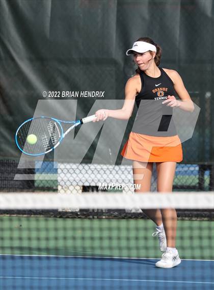 Thumbnail 3 in NCHSAA Women's Tennis Doubles 3A Championship - Day 1 photogallery.