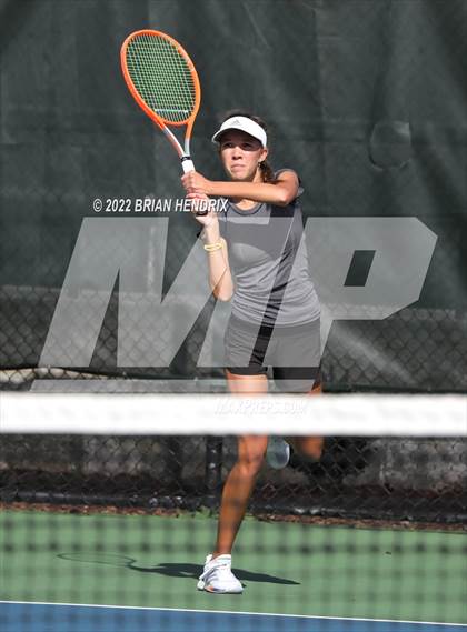 Thumbnail 1 in NCHSAA Women's Tennis Doubles 3A Championship - Day 1 photogallery.