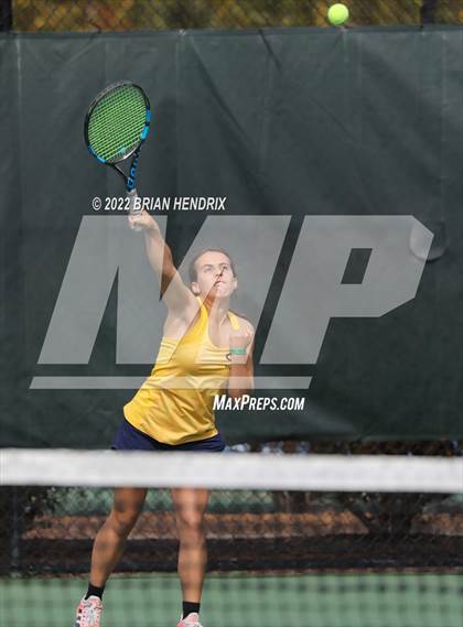 Thumbnail 2 in NCHSAA Women's Tennis Doubles 3A Championship - Day 1 photogallery.