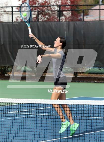 Thumbnail 3 in NCHSAA Women's Tennis Doubles 3A Championship - Day 1 photogallery.