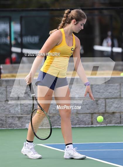Thumbnail 2 in NCHSAA Women's Tennis Doubles 3A Championship - Day 1 photogallery.