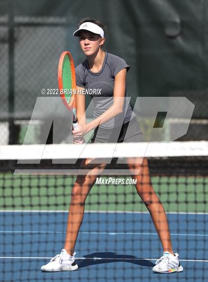 Thumbnail 3 in NCHSAA Women's Tennis Doubles 3A Championship - Day 1 photogallery.