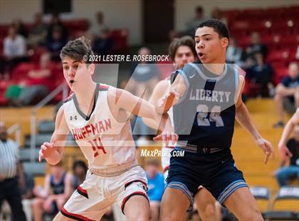 Thumbnail 1 in Hargrave vs Liberty Christian (2021 Chicken Express Holiday Extravaganza) photogallery.