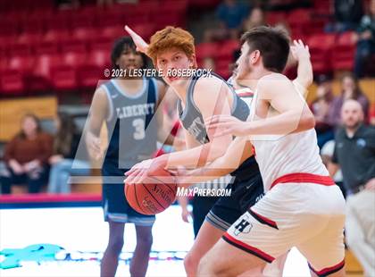 Thumbnail 1 in Hargrave vs Liberty Christian (2021 Chicken Express Holiday Extravaganza) photogallery.