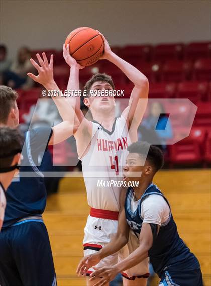 Thumbnail 1 in Hargrave vs Liberty Christian (2021 Chicken Express Holiday Extravaganza) photogallery.
