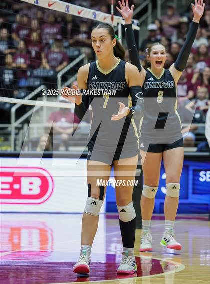 Thumbnail 2 in Iola vs. Crawford (UIL 2A D2 Volleyball Final) photogallery.
