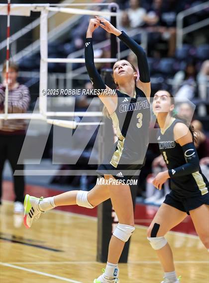 Thumbnail 1 in Iola vs. Crawford (UIL 2A D2 Volleyball Final) photogallery.