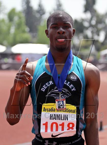 Thumbnail 1 in Arcadia Invitational (300 M Hurdles) photogallery.