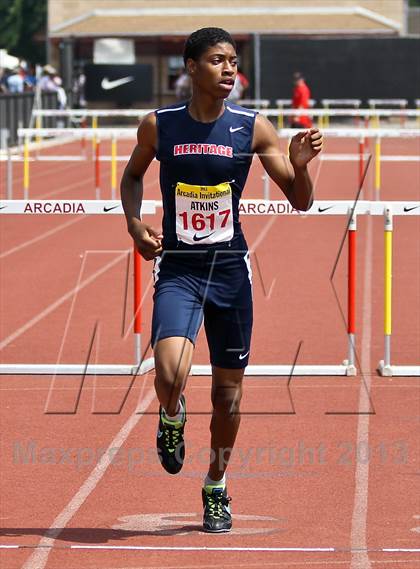 Thumbnail 3 in Arcadia Invitational (300 M Hurdles) photogallery.