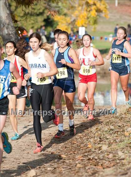 Thumbnail 2 in CIF State Cross Country Championships (Girls Division V) photogallery.