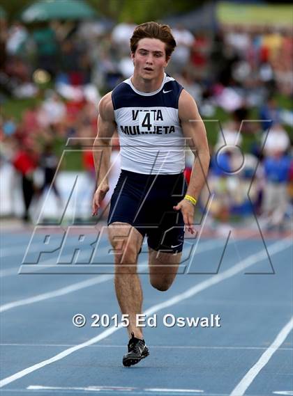 Thumbnail 2 in CIF State Track and Field Championships (Boys 100 Meter Dash) photogallery.