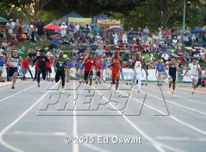 Thumbnail 1 in CIF State Track and Field Championships (Boys 100 Meter Dash) photogallery.