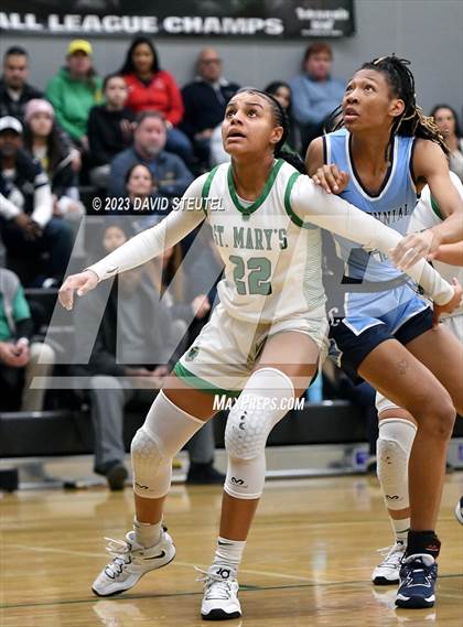 Thumbnail 3 in Centennial vs. St. Mary's (St. Mary's Stockton MLK Showcase) photogallery.