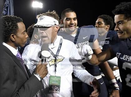 Thumbnail 1 in Mater Dei vs. St. John Bosco (CIF-SS D1 Final) photogallery.