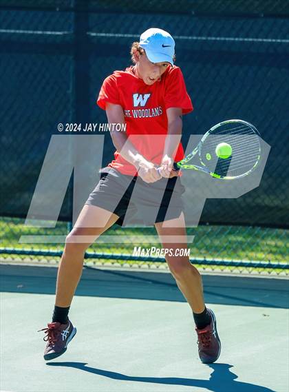 Thumbnail 1 in The Woodlands vs Westwood (UIL 6A Tennis Semifinals) photogallery.