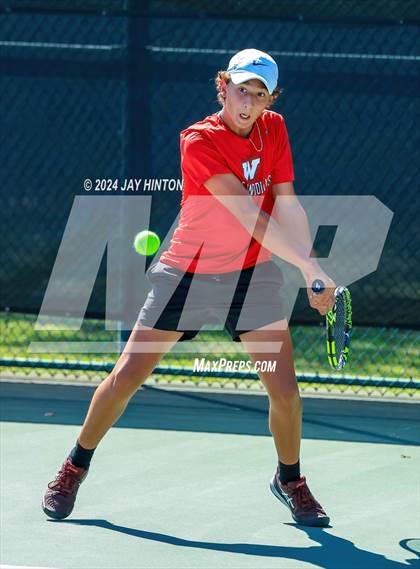 Thumbnail 3 in The Woodlands vs Westwood (UIL 6A Tennis Semifinals) photogallery.