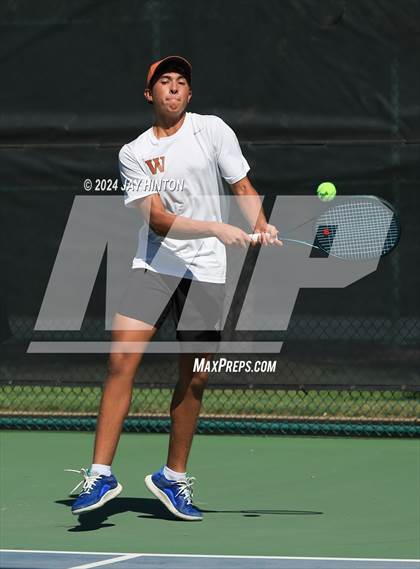 Thumbnail 1 in The Woodlands vs Westwood (UIL 6A Tennis Semifinals) photogallery.