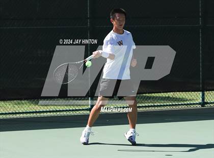 Thumbnail 3 in The Woodlands vs Westwood (UIL 6A Tennis Semifinals) photogallery.
