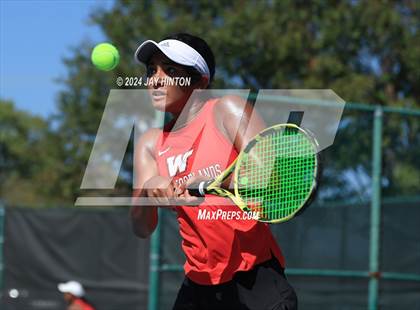 Thumbnail 3 in The Woodlands vs Westwood (UIL 6A Tennis Semifinals) photogallery.