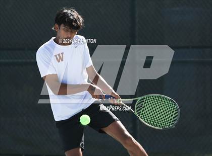 Thumbnail 3 in The Woodlands vs Westwood (UIL 6A Tennis Semifinals) photogallery.