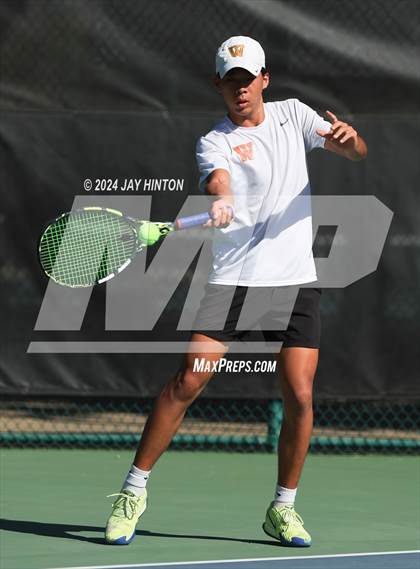 Thumbnail 1 in The Woodlands vs Westwood (UIL 6A Tennis Semifinals) photogallery.