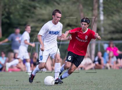 Thumbnail 2 in Athens Drive vs. Wesleyan Christian Academy (NCSCA Kick Off Classic) photogallery.