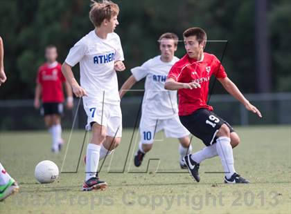 Thumbnail 3 in Athens Drive vs. Wesleyan Christian Academy (NCSCA Kick Off Classic) photogallery.