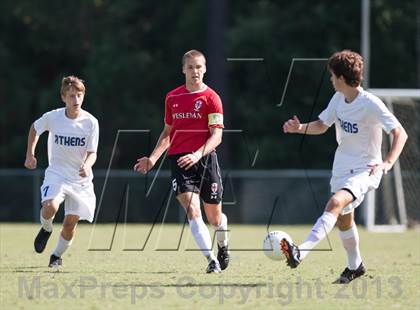Thumbnail 3 in Athens Drive vs. Wesleyan Christian Academy (NCSCA Kick Off Classic) photogallery.