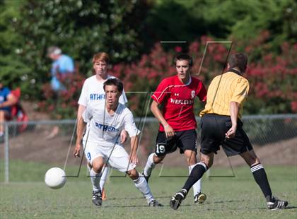 Thumbnail 1 in Athens Drive vs. Wesleyan Christian Academy (NCSCA Kick Off Classic) photogallery.