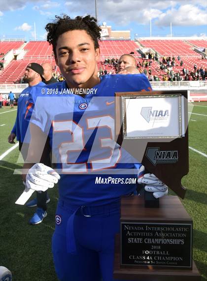 Thumbnail 1 in Bishop Manogue vs. Bishop Gorman (NIAA 4A Final) photogallery.