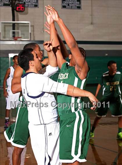 Thumbnail 1 in St. Genevieve vs. St. Monica (Tip-Off Classic) photogallery.