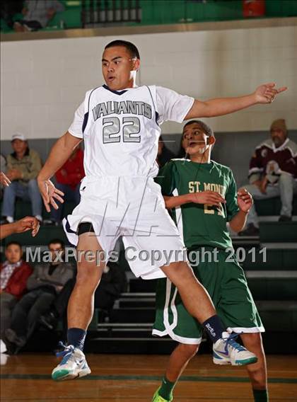 Thumbnail 1 in St. Genevieve vs. St. Monica (Tip-Off Classic) photogallery.