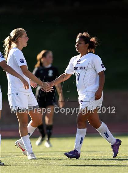 Thumbnail 3 in Cherry Creek vs. Prairie View (CHSAA Girls State Soccer Tournament) photogallery.