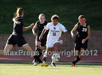 Thumbnail 2 in Cherry Creek vs. Prairie View (CHSAA Girls State Soccer Tournament) photogallery.