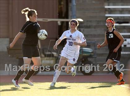 Thumbnail 3 in Cherry Creek vs. Prairie View (CHSAA Girls State Soccer Tournament) photogallery.