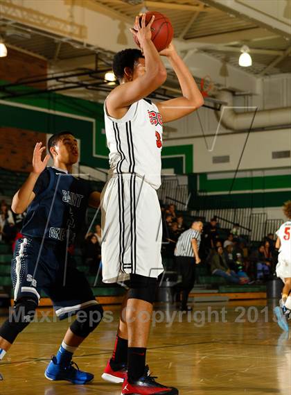 Thumbnail 2 in St. Genevieve vs. Santa Clarita Christian (Canyon Classic) photogallery.