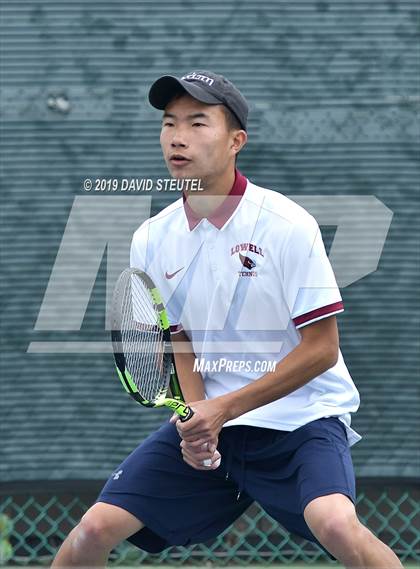 Thumbnail 3 in Menlo School vs. Lowell (CIF NorCal Regional Team Tennis Championships) photogallery.