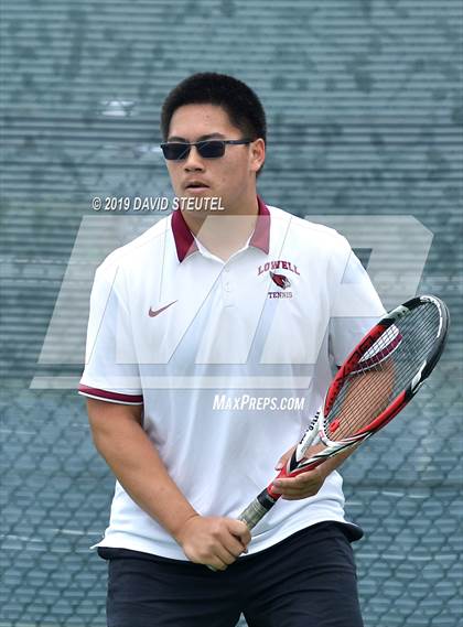 Thumbnail 2 in Menlo School vs. Lowell (CIF NorCal Regional Team Tennis Championships) photogallery.