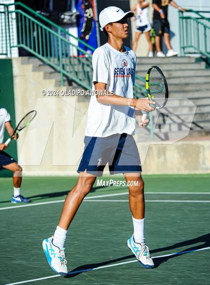 Thumbnail 2 in Seven Lakes vs Westwood (UIL 6A Tennis Finals) photogallery.