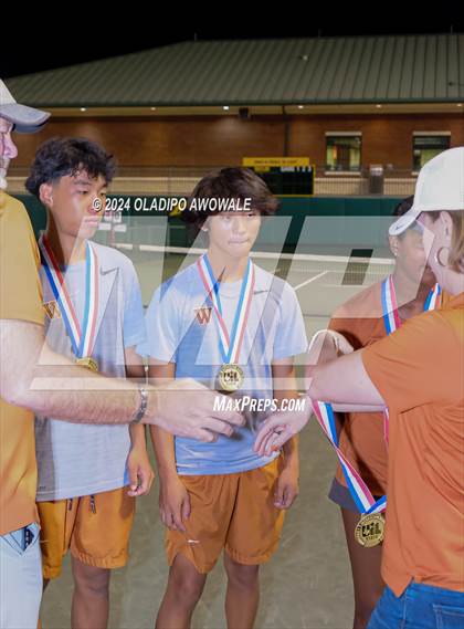 Thumbnail 2 in Seven Lakes vs Westwood (UIL 6A Tennis Finals) photogallery.