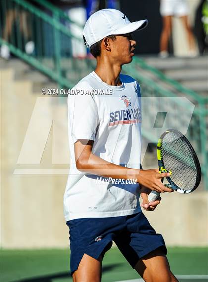 Thumbnail 3 in Seven Lakes vs Westwood (UIL 6A Tennis Finals) photogallery.