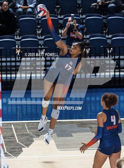 Thumbnail 1 in Seven Lakes vs Dawson (UIL 6A Volleyball Regional) photogallery.