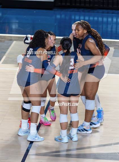 Thumbnail 1 in Seven Lakes vs Dawson (UIL 6A Volleyball Regional) photogallery.