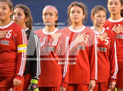 Thumbnail 2 in Mater Dei Catholic vs Castle Park (Soccer at the Q) photogallery.